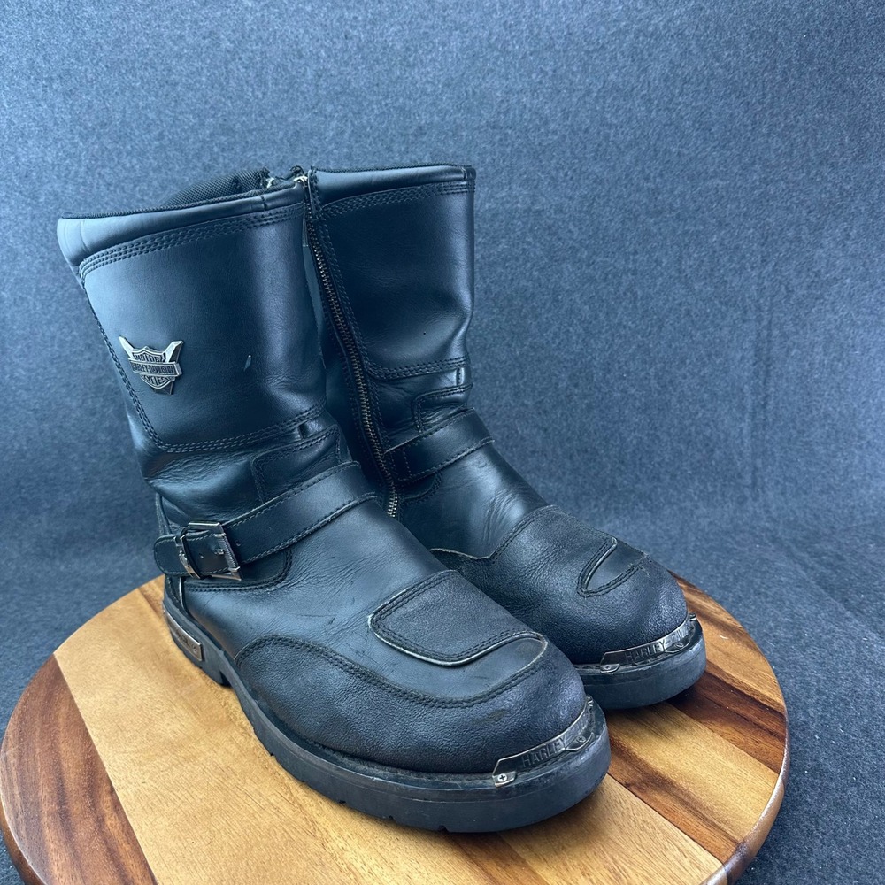 Harley-Davidson Men's 13 Shift Engineer Zip Black 9-Inch Motorcycle Boots D95115 - Picture 4 of 15